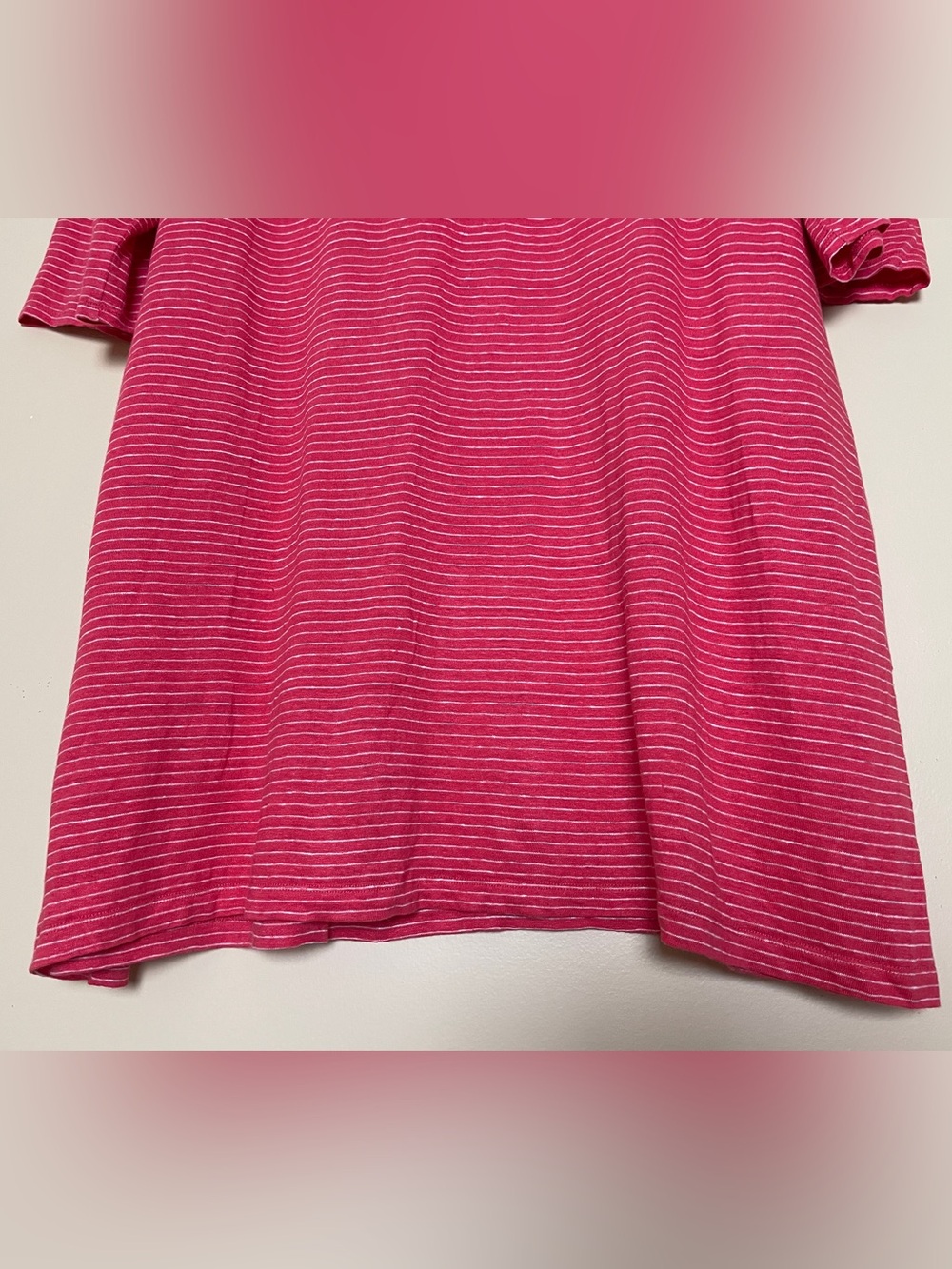 Eileen Fisher Dress Size 1X Red Striped Organic Linen Pockets 3/4 Sleeves - Picture 5 of 12